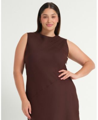 Plus Size Nadia Linen Midi Dress