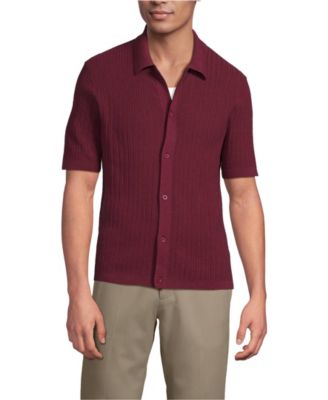 Men's Short Sleeve Lightweight Button Through Polo Shirts