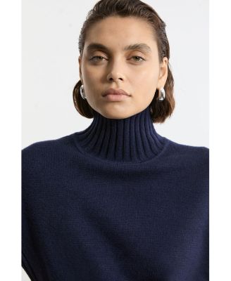 Women's High Neck Knitted Tunic Top