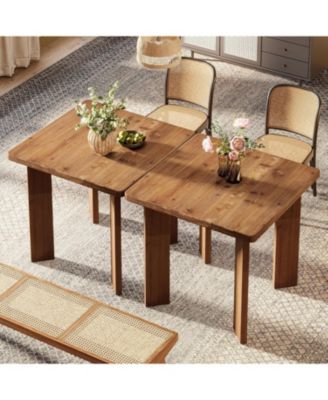 Solid Wood Square Dining Table, 31.5-Inch Farmhouse Small Kitchen Table