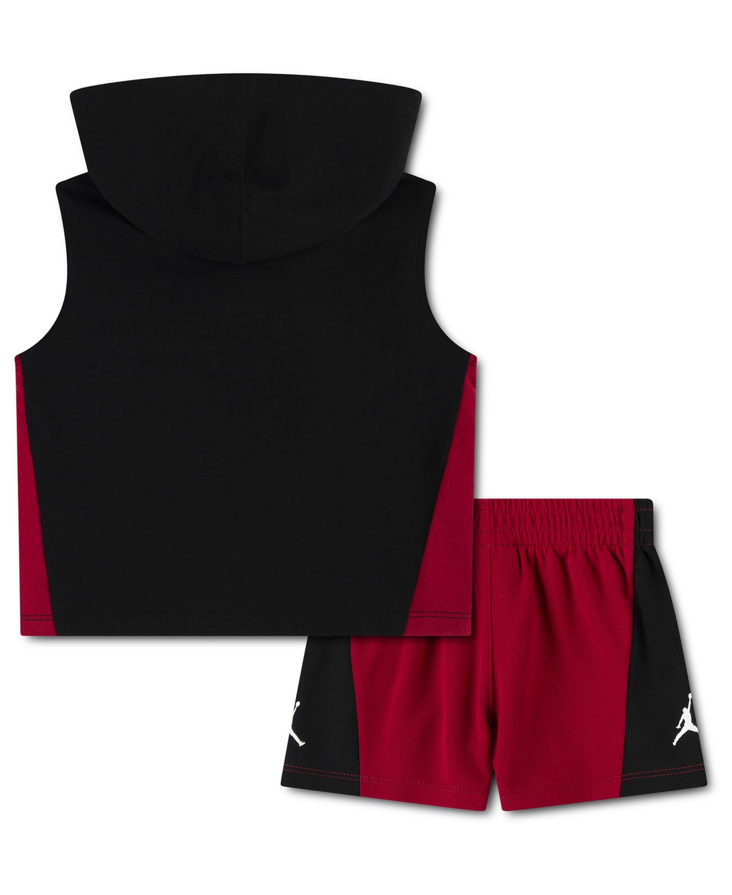 Комплект Jordan Sleeveless Hoodie and Shorts, 2-Piece Set для мальчиков-малышей, цвет: Чёрный / Красный — фото 2