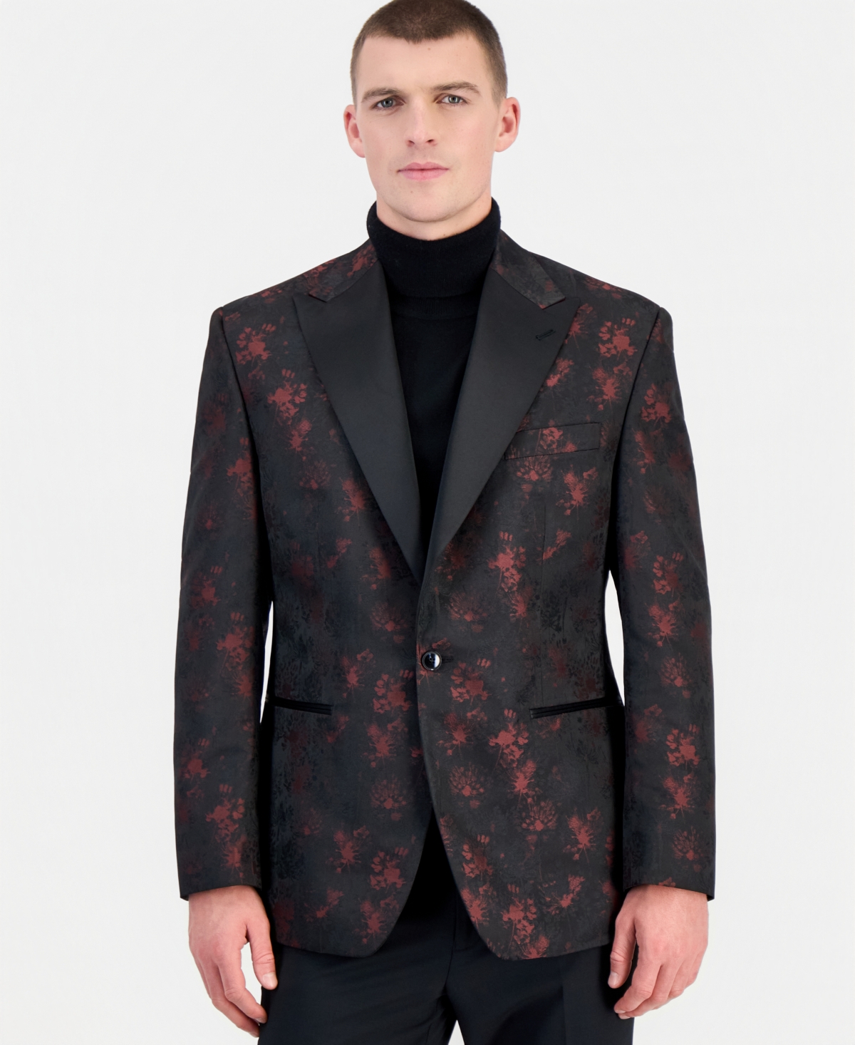 Tayion Collection Men's Peak Lapel Classic Fit Dinner Jacket
