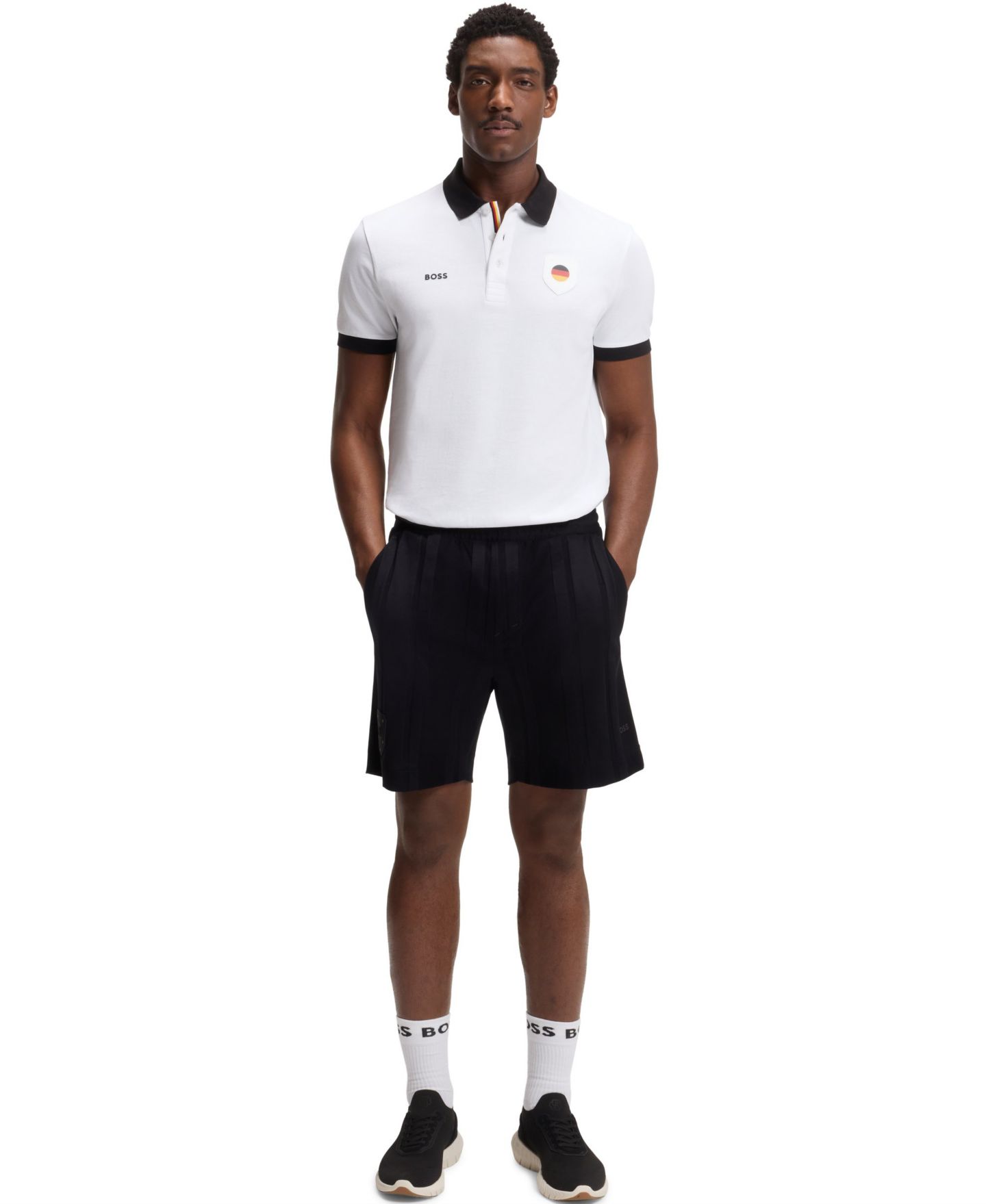 Мужское поло Hugo Boss Paddy Germany Country Flag Trim Polo Shirt, цвет: Белый — фото 4