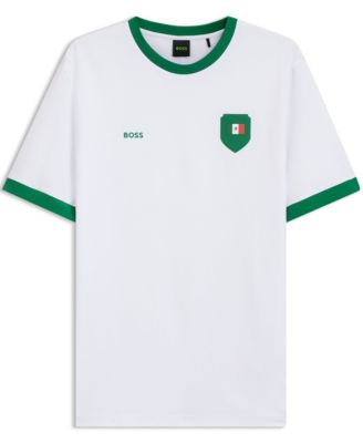 Men's Stretch-Cotton Mexico Country Flag Logo T-Shirt