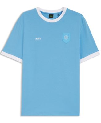 BOSS by Men's Stretch-Cotton Argentina Country Flag Logo T-Shirt