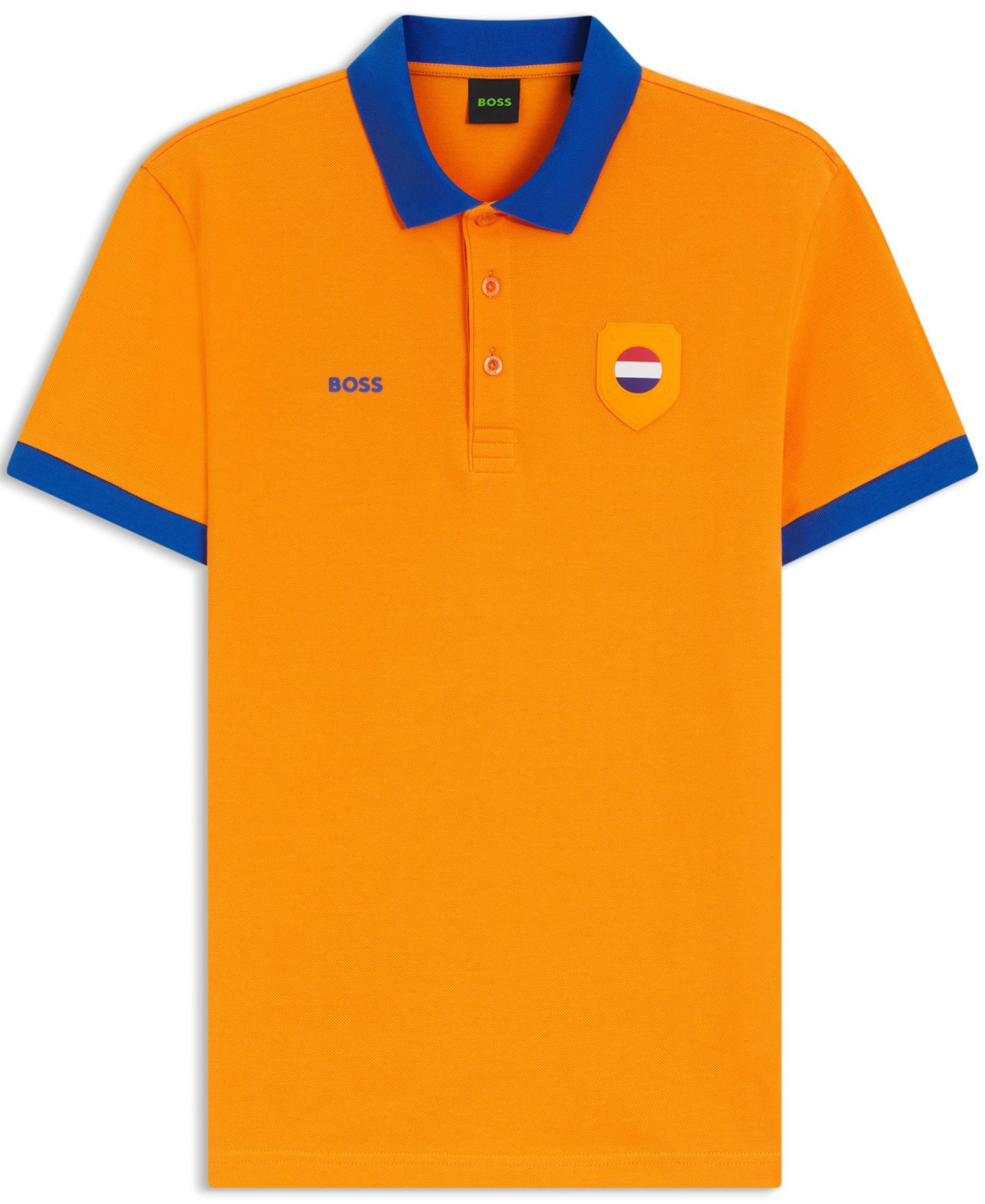 Мужское поло Hugo Boss Paddy Netherlands Country Flag Trim Polo Shirt, цвет: Оранжевый — фото 5