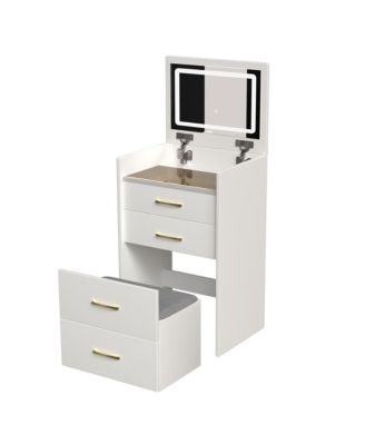 Elegant Modern Wooden Nightstand with 3 Drawers Finish Bedside Table for Bedroom Living Room