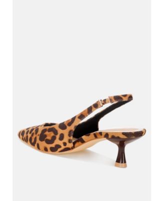 Women's Inana leopard Slingback Kitten Heels