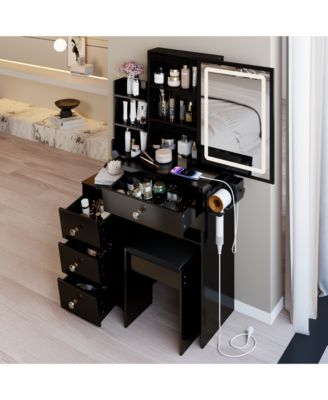 Elegant Modern Wooden Nightstand with 2 Drawers Finish Bedside Table for Bedroom Living Room