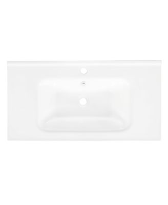35.6" White Ceramic Basin, Only Ceramic Sink, Without Cabinet