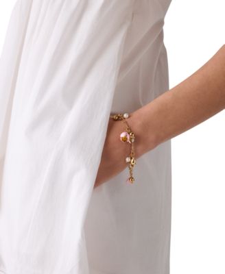 Cubic Zirconia & Glass Golden Bloom Bracelet