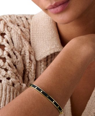 Enamel Hinged Spade Bangle Bracelet