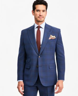 Men's Classic-Fit Blue & Red Plaid Suit Separate Jacket