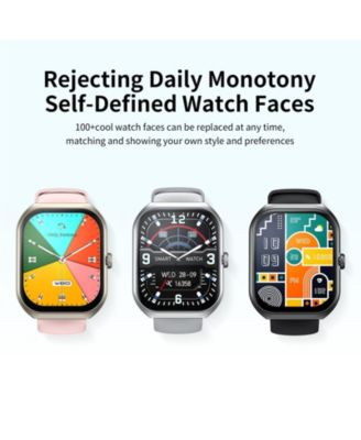 2.1'' Screens Smart Watch with Multi Sport Modes Fitness Watch Compatible with Android iOS - Black