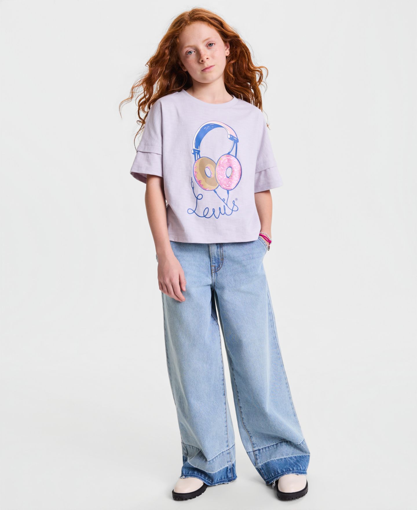 Джинсы Levi's Braided High-Rise Baggy Jeans для девочек, цвет: Hang Up — фото 2