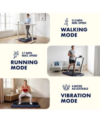 2-in-1 Walking Pad Treadmill with Vibration Plates (SQWPVH15BL)