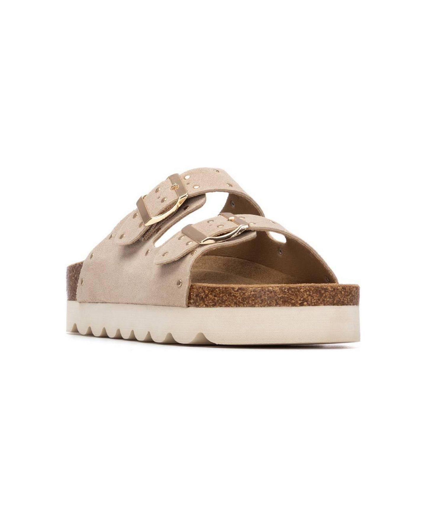 Женские сандалии XTI Refresh Collection Eyelets Double Strap Buckle Flat, цвет: Бежевый — фото 1