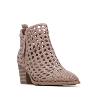 Women's Block Heel Braided Style Ankle Booties