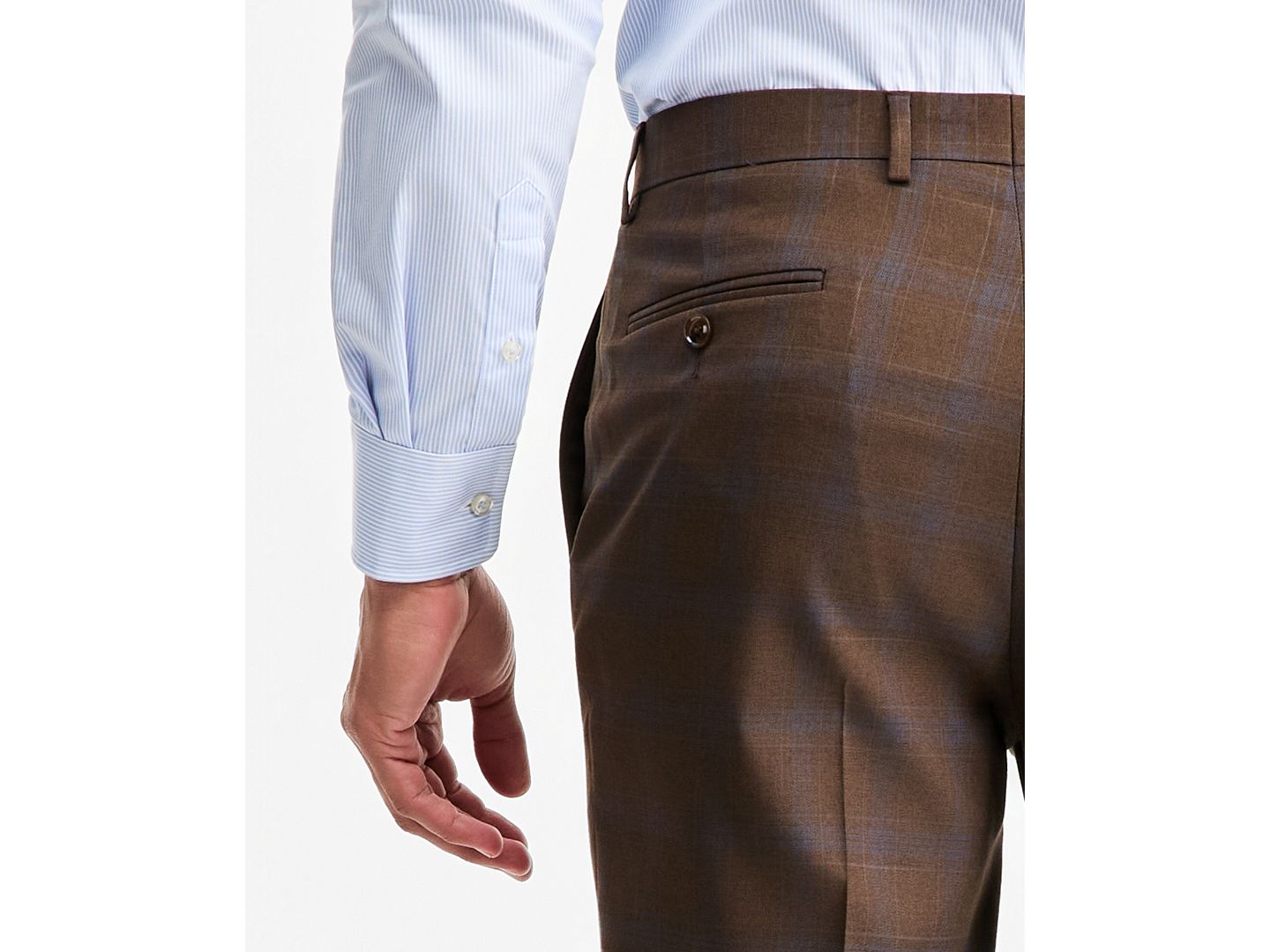 Мужские брюки Tayion Collection Classic-Fit Brown Plaid Suit Separate, цвет: Коричневый — фото 5