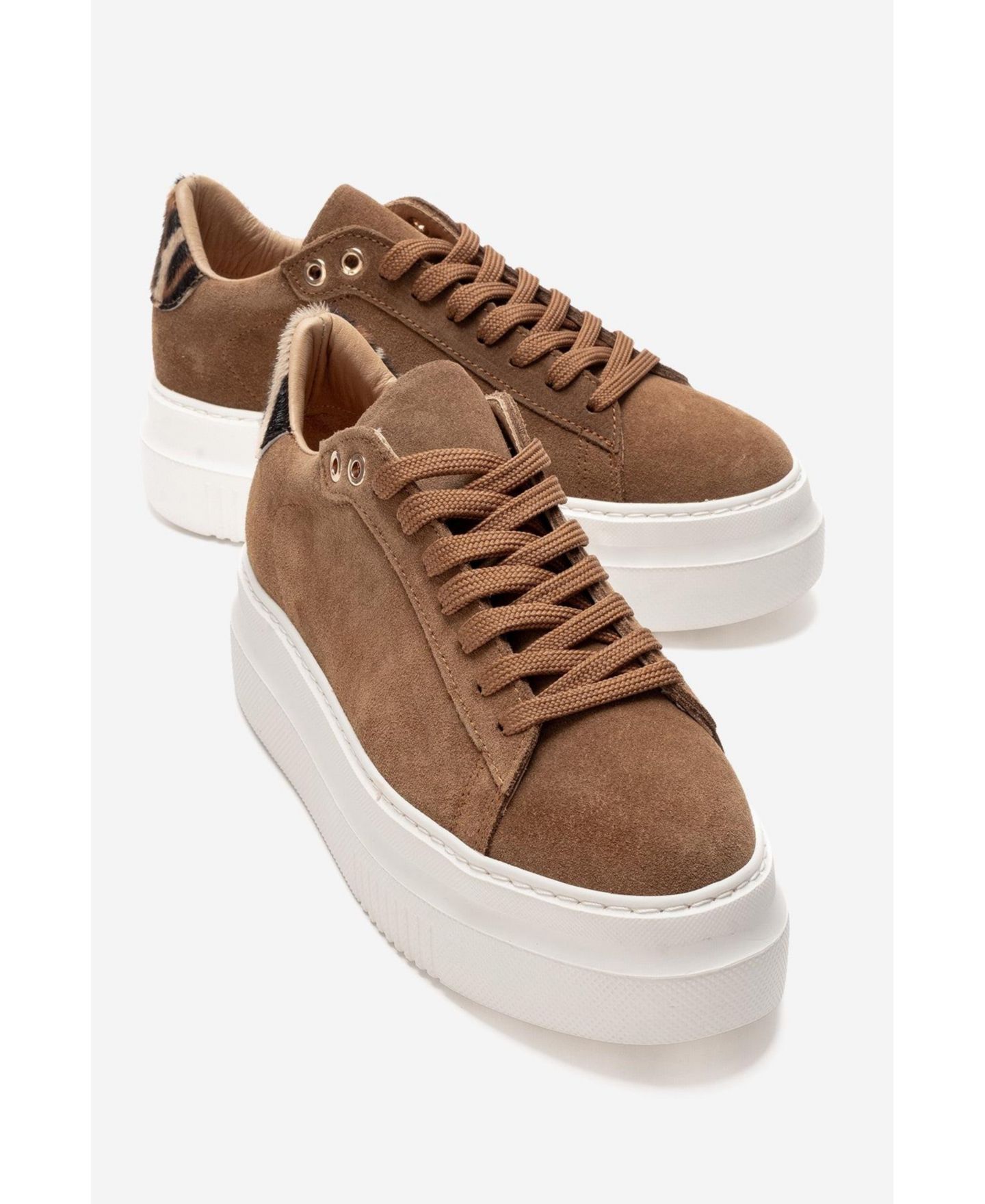 Женские кроссовки Forever & Always Shoes Nera Leather Casual, цвет: Коньячный замшевый — фото 4