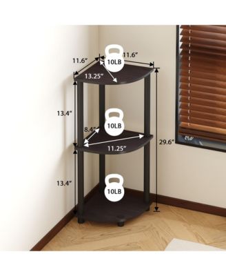 3 Tier Decorative Corner Bookshelf Display Rack