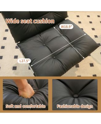 Modern PU Leather Accent Chair, Reading Chair with Metal Legs and Soft Padded for Home Office, Living Room