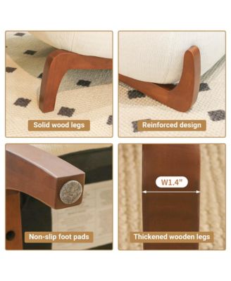 Velvet Accent Chair, Comfy Reading Chair, Cute Living Room Chair with Solid Wood Legs and Soft Cushion for Bedroom and Balcony