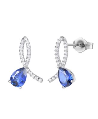 Lab Grown Ruby (1-3/4 ct. t.w.) & Lab Grown White Sapphire (1/3 ct. t.w.) Earrings in 14k Gold Over Sterling Silver (Also Available in Sapphire & Emerald)