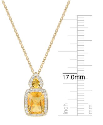 Amethyst (1-3/8 ct. t.w.) & Lab Grown White Sapphire (1/5 ct. t.w.) Pendant Necklace in 14k Gold Over Sterling Silver (Also Available in Multi-Stones)
