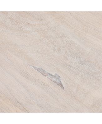 Round 23" Wood End Table with 2-Woven Cane Shelves