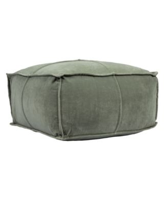 Square 24" Cotton Pouf with Piped Detail