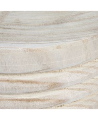 14" Paulownia Wood Carved Stool