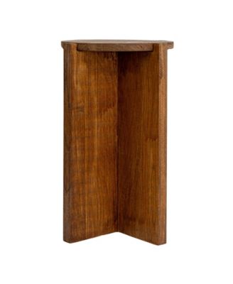 13" Paulownia Wood Round Accent Table