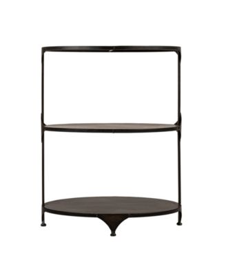24" Metal Oval 3-Tier Storage Shelf