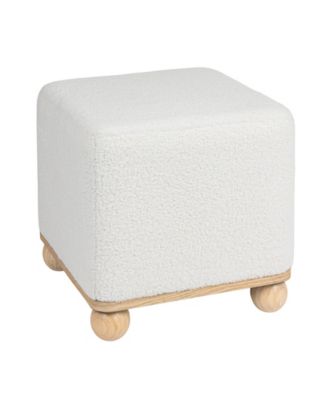 16" Upholstered Square Boucle Ottoman