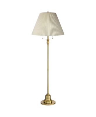 Spenser Retro Art Deco " Tall Floor Lamp Brushed Antique Fabric Pleated Empire Shade for Living Room Bedroom