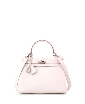 Kelly 25 Handbag Light Togo with Palladium Hardware