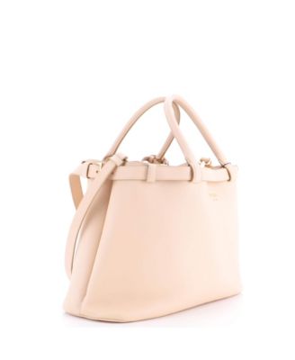 Medium Double Buckle Belt Tote Bag Leather