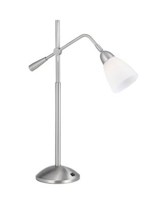 25 3/4" High Modern Desk Lamp Adjustable Height Brushed Nickel Finish Metal Single Home Office