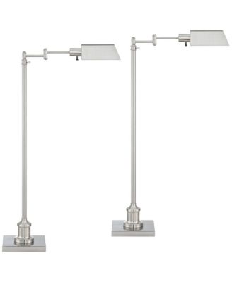 Jenson Traditional 54" Tall Standing Floor Lamps Set of 2 Lights Swing Arm Pharmacy Adjustable Brushed Nickel