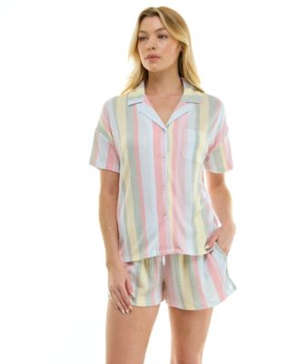 Women's Collared Top and Pull-On Shorts, 2-Piece Set