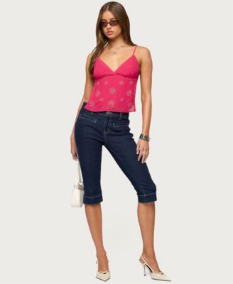 Women's Kazi Backless Floral Bead Top