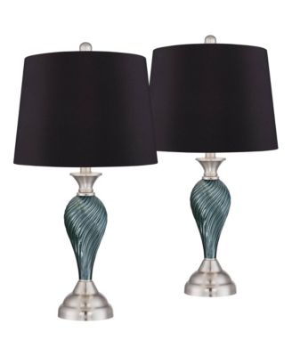 Arden 25" High Twist Modern Coastal Table Lamps Set of 2 Living Room Bedroom Bedside