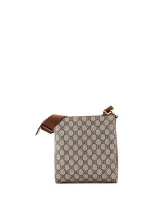 Small Interlocking G Patch Zip Messenger Bag GG Coated Canvas