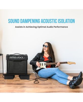 Sound Dampening Speaker Riser Foam - Audio Acoustic Noise Isolation Platform Pads Recoil Stabilizer w/ Rubber Base Pad for Studio Monitor