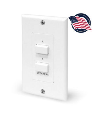 In Wall Speaker Selector Switch - Home Audio 2-Channel A/B Dual Channel Speakers Controller Pod Box PVCS2