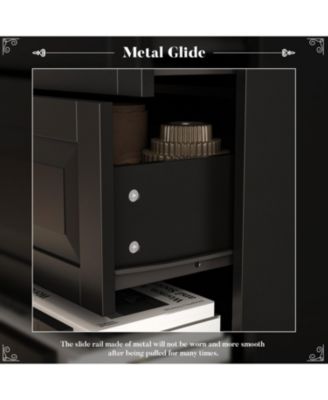 Wood Accent Storage Cabinets Organizer With 5 Drawers