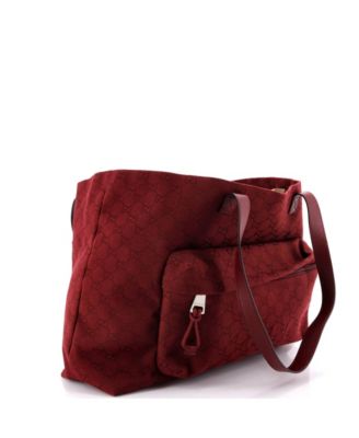 Large Front Pocket Debossed Logo Tote GG Canvas