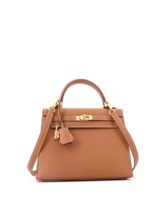 Kelly 25 Handbag Brown Epsom with Gold Hardware