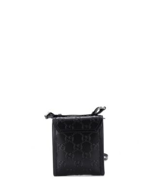 Small Flap Crossbody Bag GG Embossed Perforated Leather